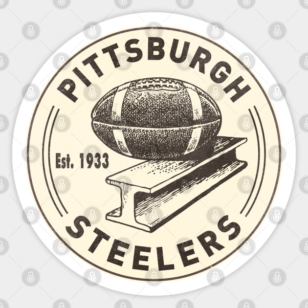 Vintage Pittsburgh Steelers 3 by Buck Tee Sticker by Buck Tee